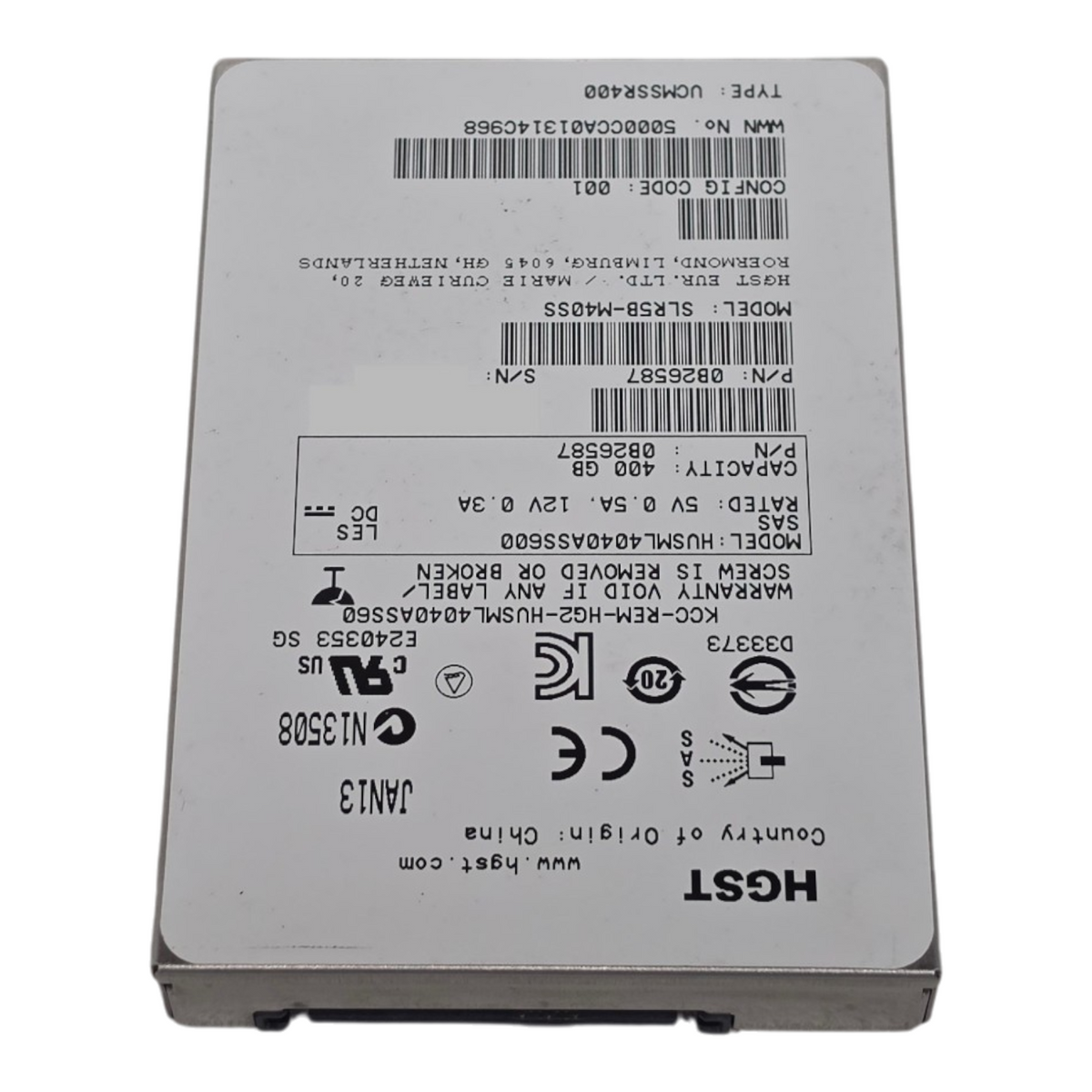 Hitachi HGST Ultrastar HUSML4040ASS600 400GB 6G SAS MLC WI 2.5" SFF SSD 0B26587