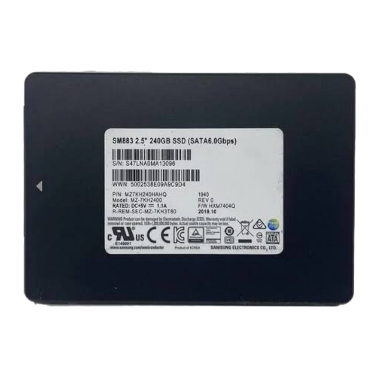 Samsung SM883 Series 240GB SATA 6G Multi Level Cell 2.5" SSD MZ7KH240HAHQ-00005