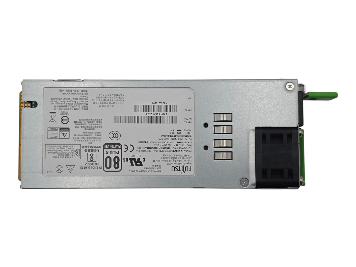 Fujitsu A3C40215610 500W Hot Swap Redundant 80 Plus Platinum PSU S26113-E627-V50