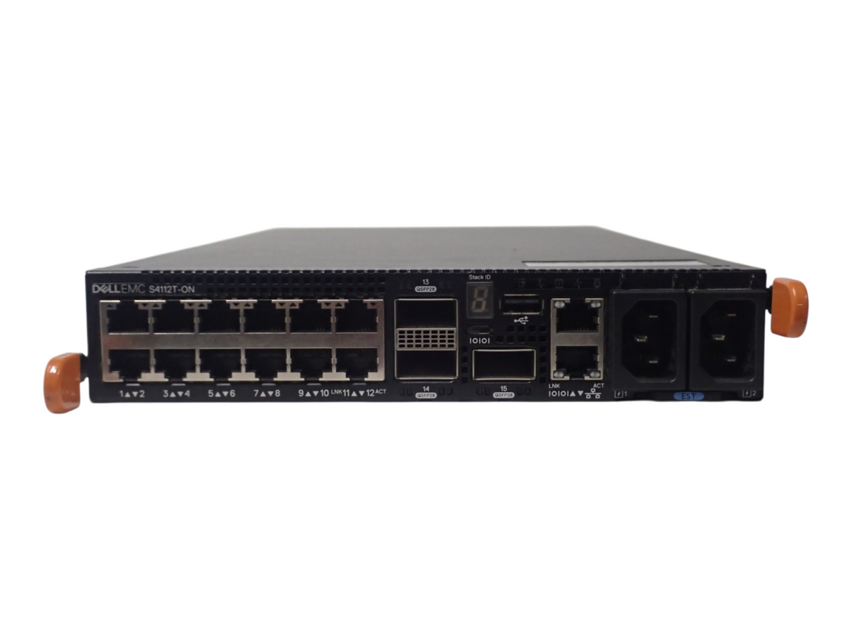 Dell Networking S4112T-ON 12x 10GbE SFP+ 3x 100G QSFP28 F2B Managed Switch OS10