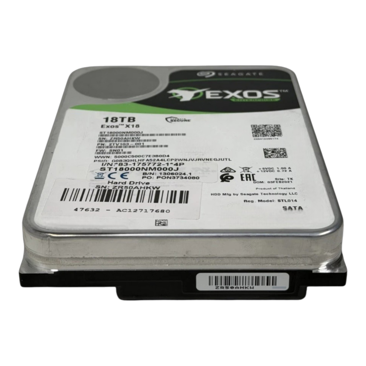 Seagate EXOS X18 18TB 7.2K SATA 6G 512e 3.5'' LFF Enterprise HDD ST18000NM000J