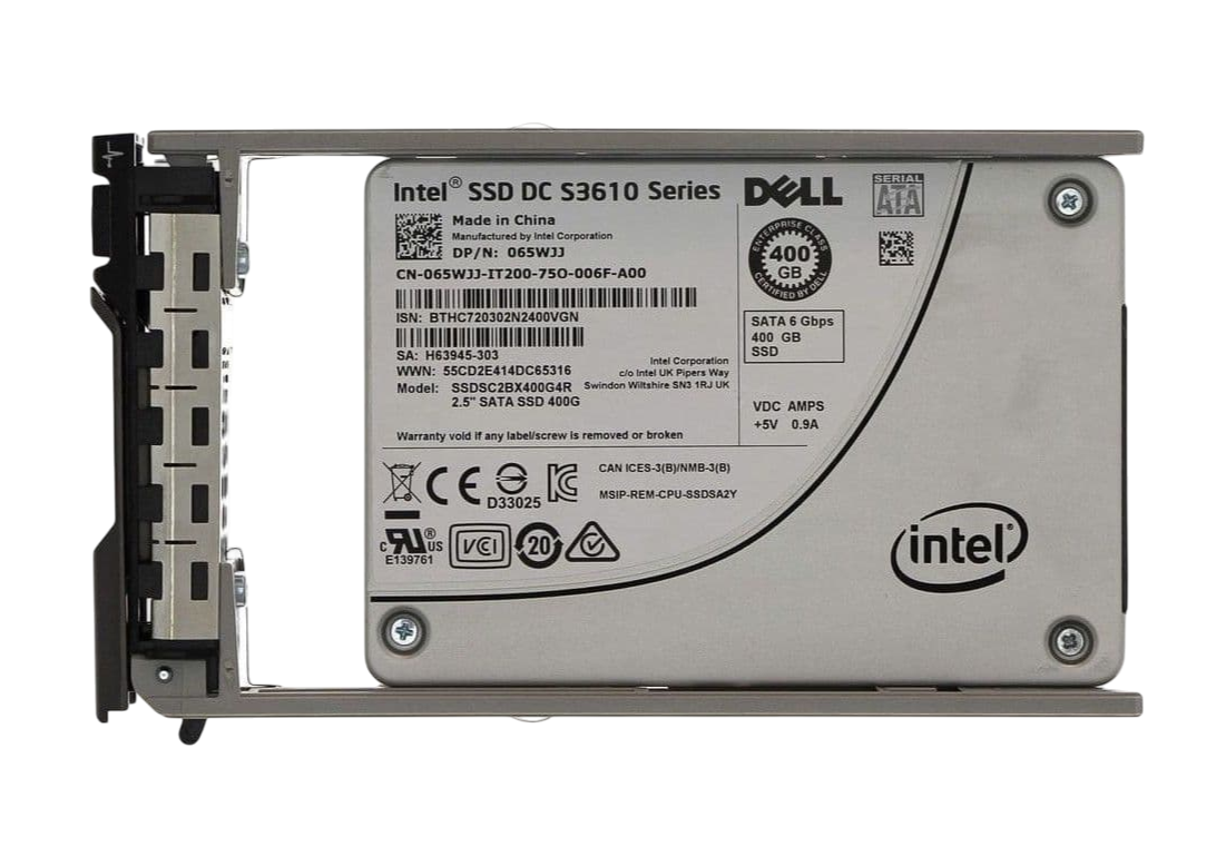 Intel Dell S3610 400GB 6G SATA MLC MU 2.5" SFF SSD in Caddy 065WJJ 65WJJ