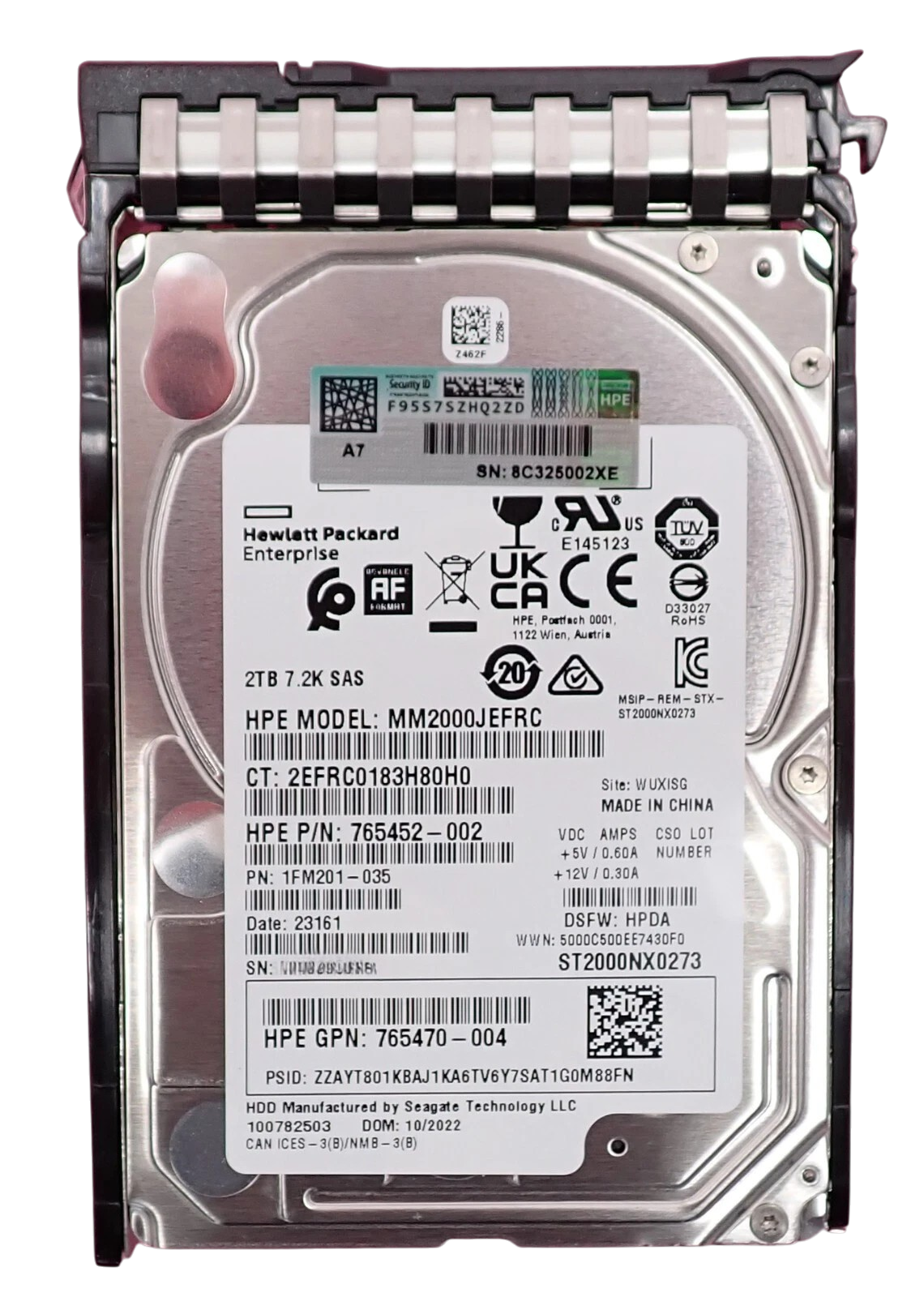 HP 2TB 7.2K SAS 12G 2.5" Hot-Plug HDD P30575-001 P28505-B21 for Gen10+/11