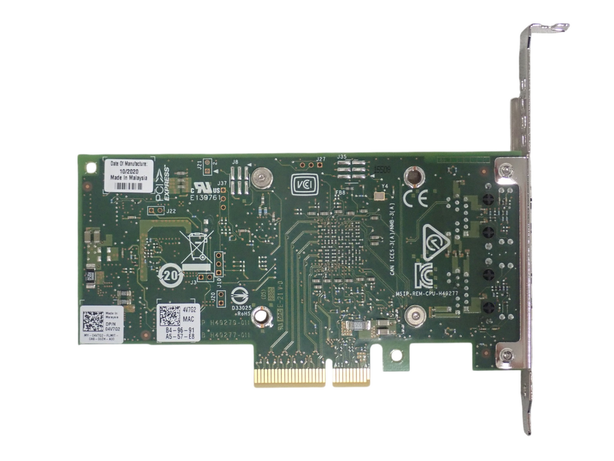 NEW Dell Intel X550-T2 2-Port 10Gb RJ45 10GBASE-T PCIe Network Adapter FH 4V7G2