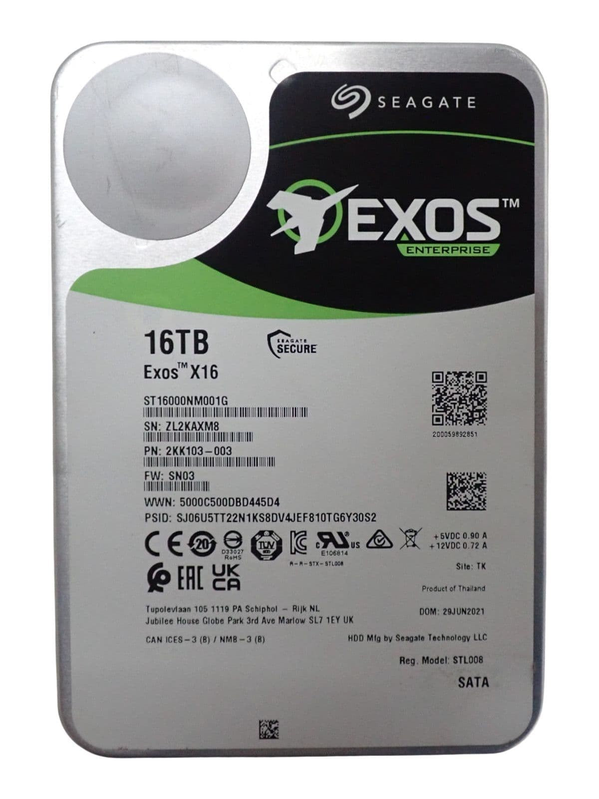 Seagate Exos X16 16TB 7.2K SATA 6G 512e 256MB Enterprise 3.5'' HDD ST16000NM001G
