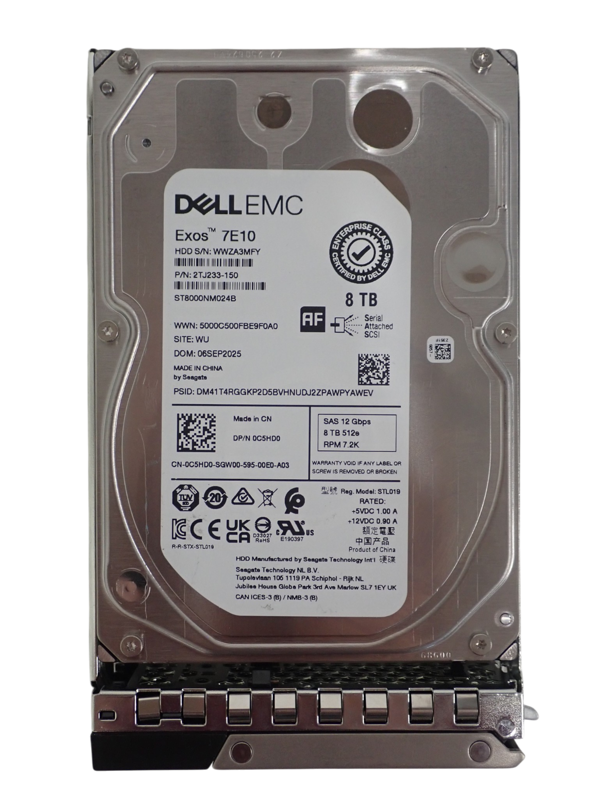 NEW Dell EMC 8TB 7.2K SAS 12G Enterprise 512e 3.5" HDD C5HD0 ST8000NM024B