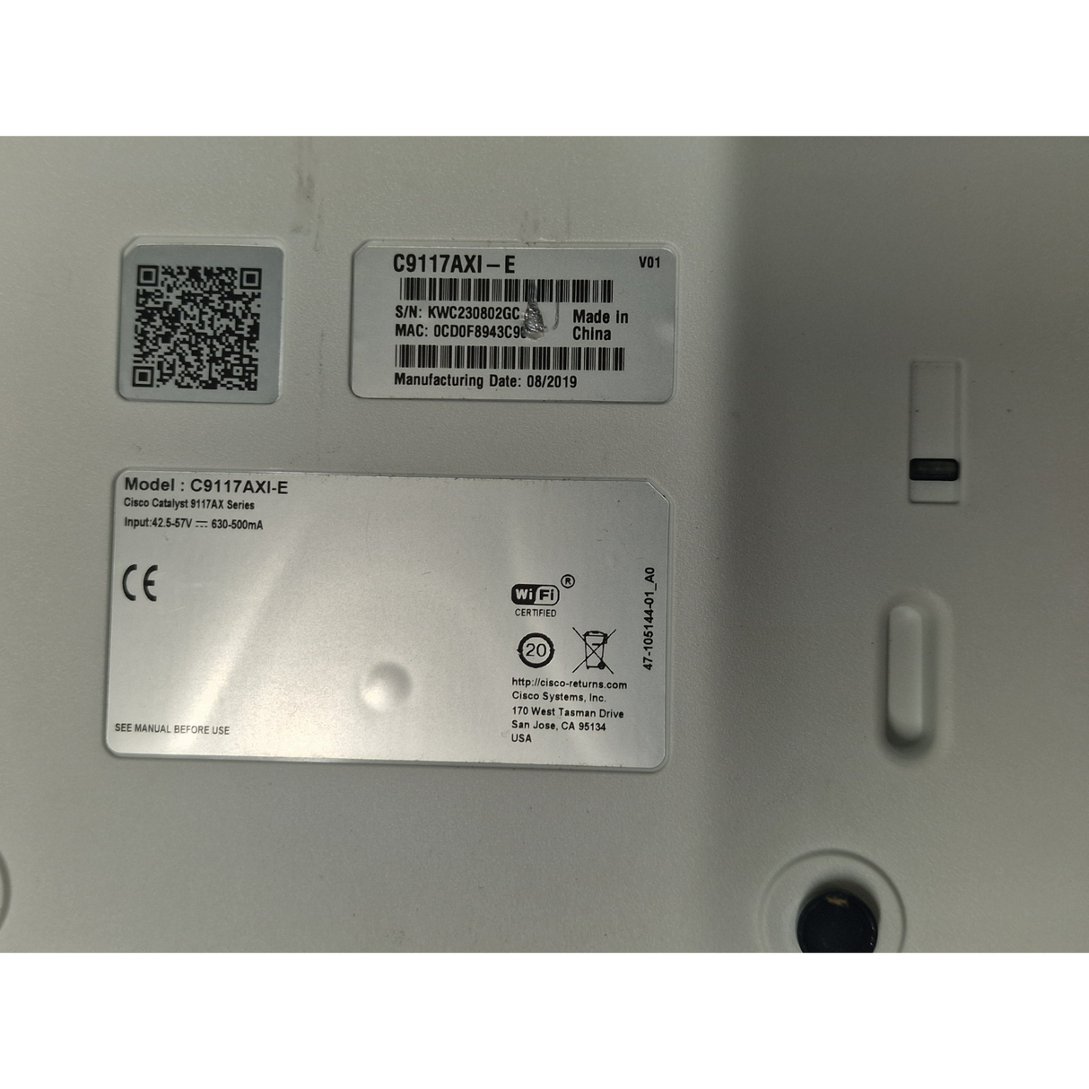 Cisco Catalyst C9117AXI-E Wi-Fi 6 AX Access Point Dual-Band 8x8 MU-MIMO
