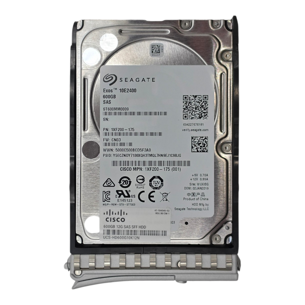 Cisco UCS-HD600G10K12N 600GB 10k 2.5" SAS 12G Hard Drive Disk HDD ST600MM0009