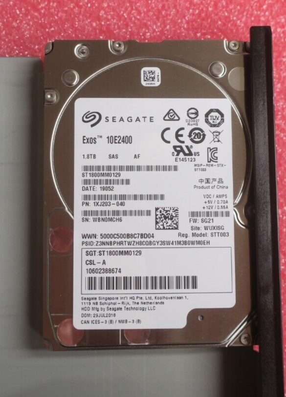 Fujitsu 1.8TB 10K SAS 12G Hard Drive HDD + Eternus JX60 S2 Caddy FTS:ETJ4DE8-L-W