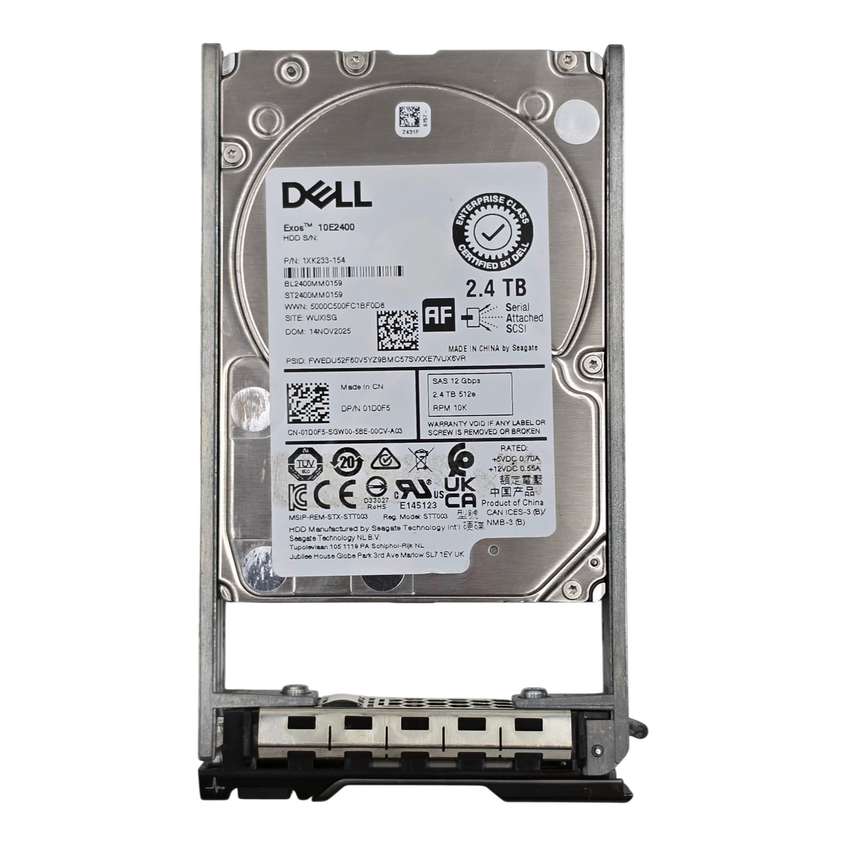 Dell 2.4TB 10K 12G SAS 2.5" SFF 256MB 512e Hard Drive HDD ST2400MM0159 1D0F5