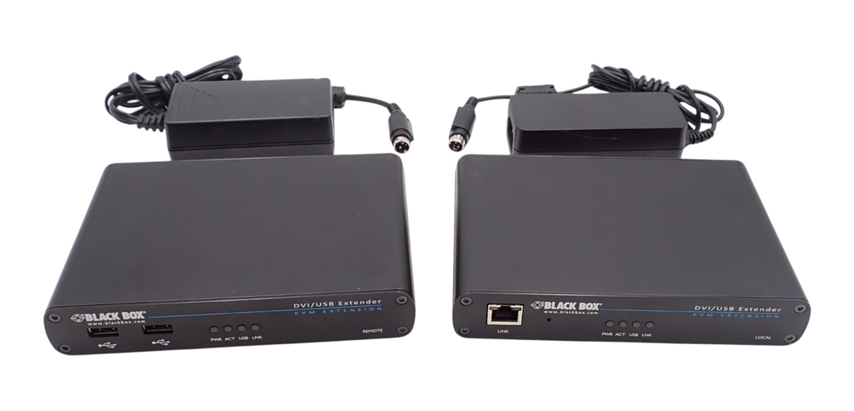 Black Box ACU5700A KVM Extender DVI-D USB Single Head CATX 490FT L & R Units