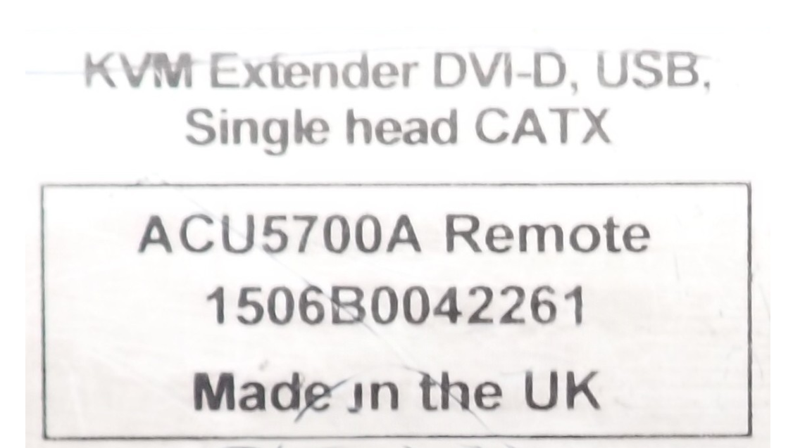 Black Box ACU5700A KVM Extender DVI-D USB Single Head CATX 490FT L & R Units