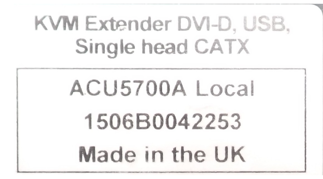 Black Box ACU5700A KVM Extender DVI-D USB Single Head CATX 490FT L & R Units