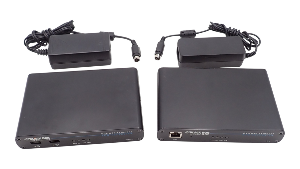 Black Box ACU5700A KVM Extender DVI-D USB Single Head CATX 490FT L & R Units