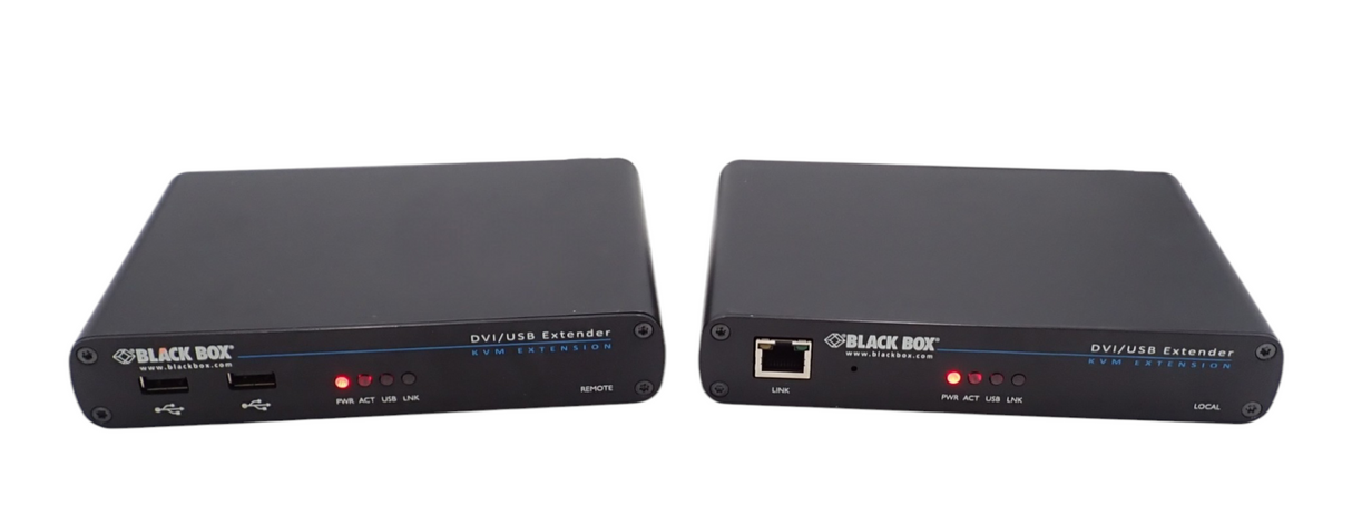 Black Box ACU5700A KVM Extender DVI-D USB Single Head CATX 490FT L & R Units