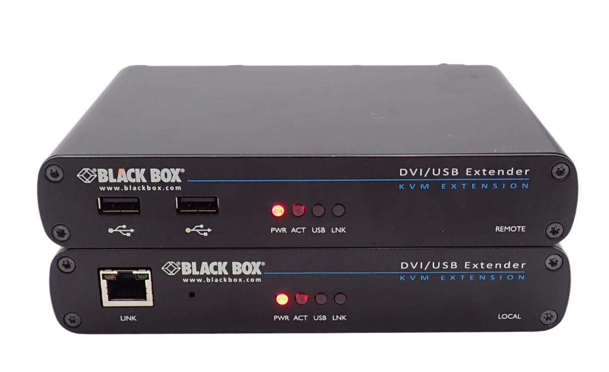 Black Box ACU5700A KVM Extender DVI-D USB Single Head CATX 490FT L & R Units