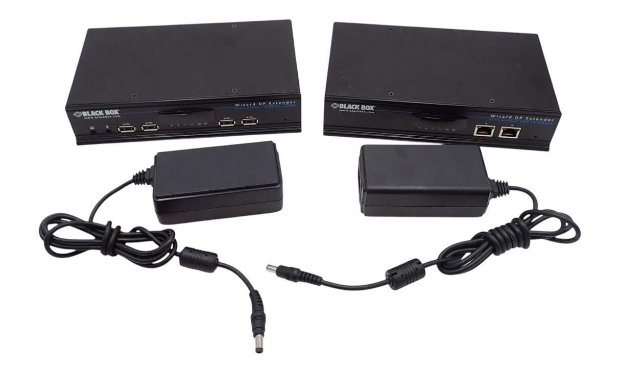 Black Box Wizard DP4030X ACU5800A Dual-Head DP KVM Extender Pair over CATx