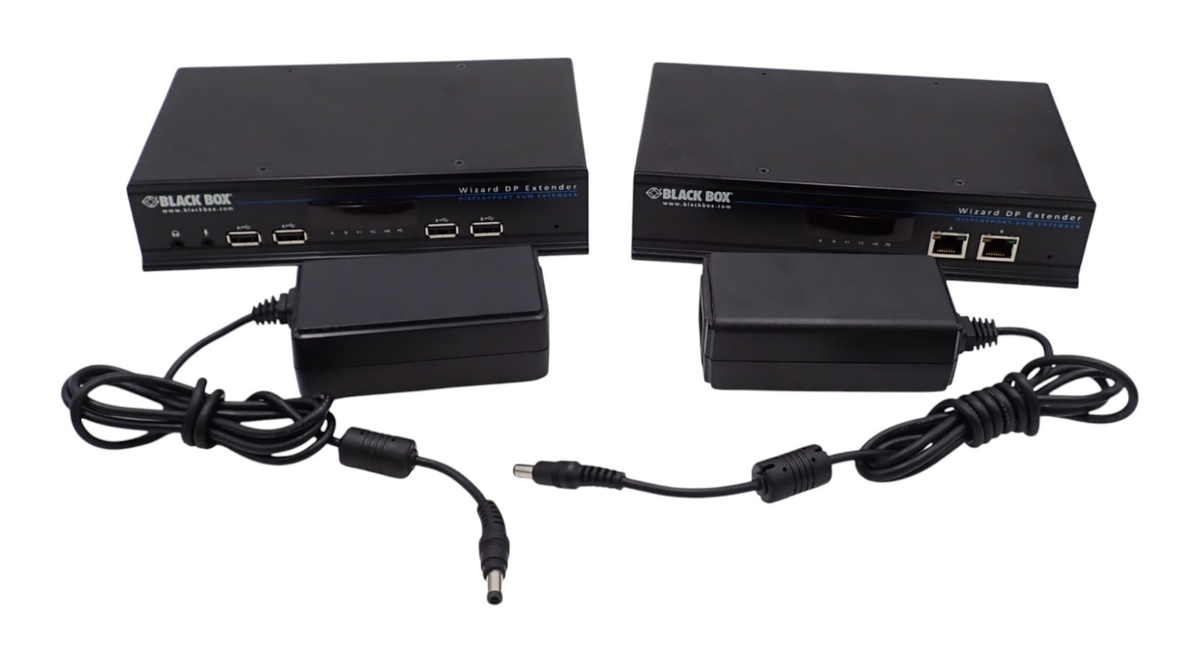 Black Box Wizard DP4030X ACU5800A Dual-Head DP KVM Extender Pair over CATx