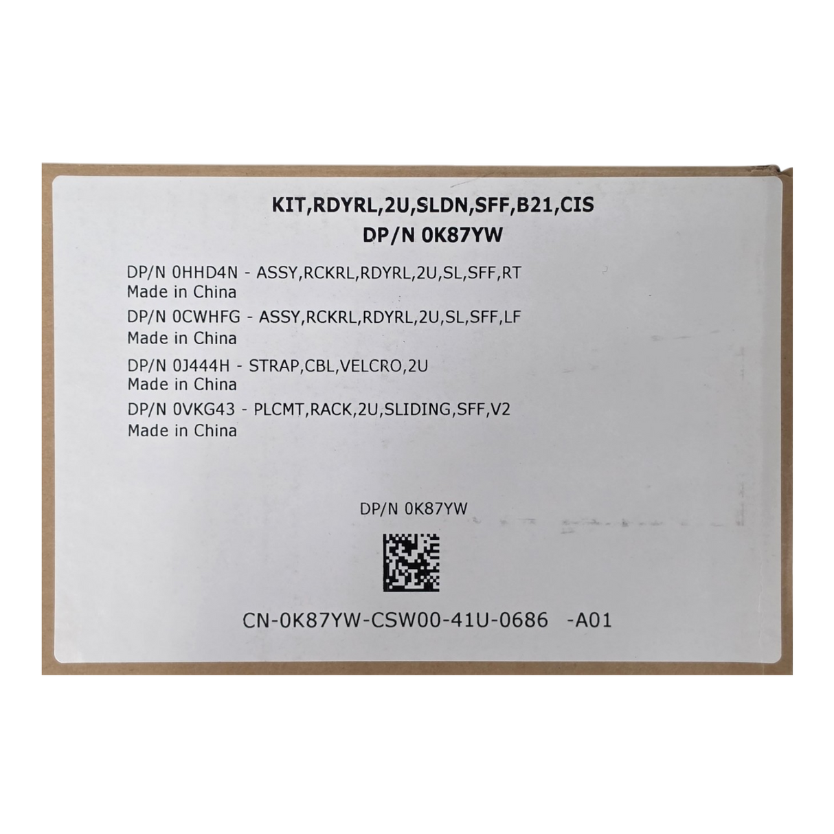 NEW Dell K87YW PowerEdge 2U ReadyRails II B21 Sliding Rail Kit R550, R750, R750