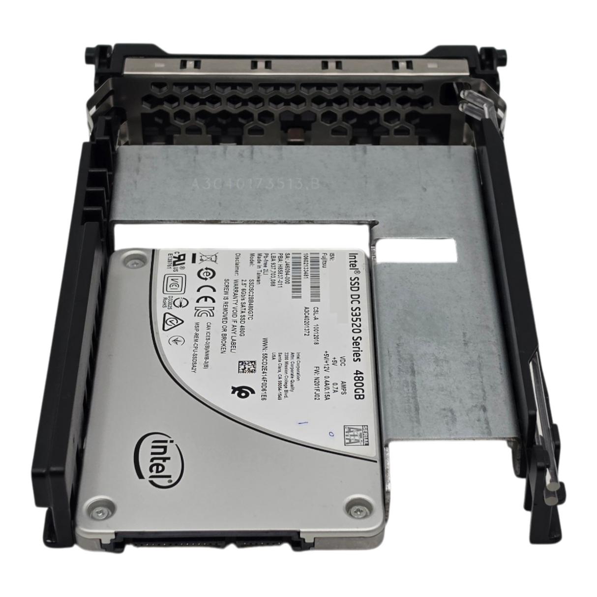 Fujitsu A3C40201372 480GB SATA 6G 2.5" RI MLC SSD S26361-F5632-L480 3.5" Caddy