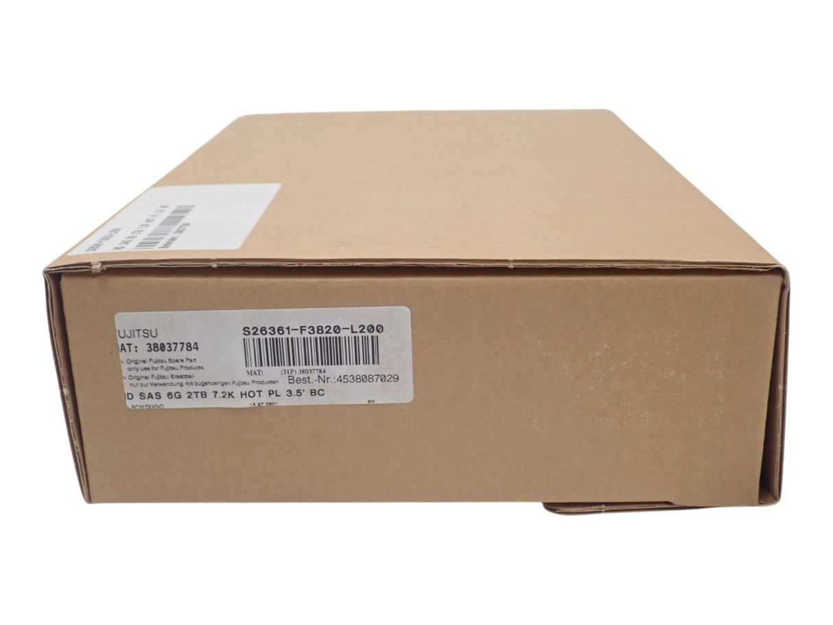 NEW Fujitsu Primergy 2TB 7.2K SAS 6G 3.5" LFF HotPlug HDD S26361-F3820-L200