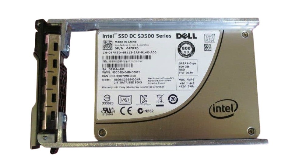 Dell Intel DC S3500 800GB 6G SATA RI MLC 2.5" SFF SSD with Caddy 04FR9D 4FR9D