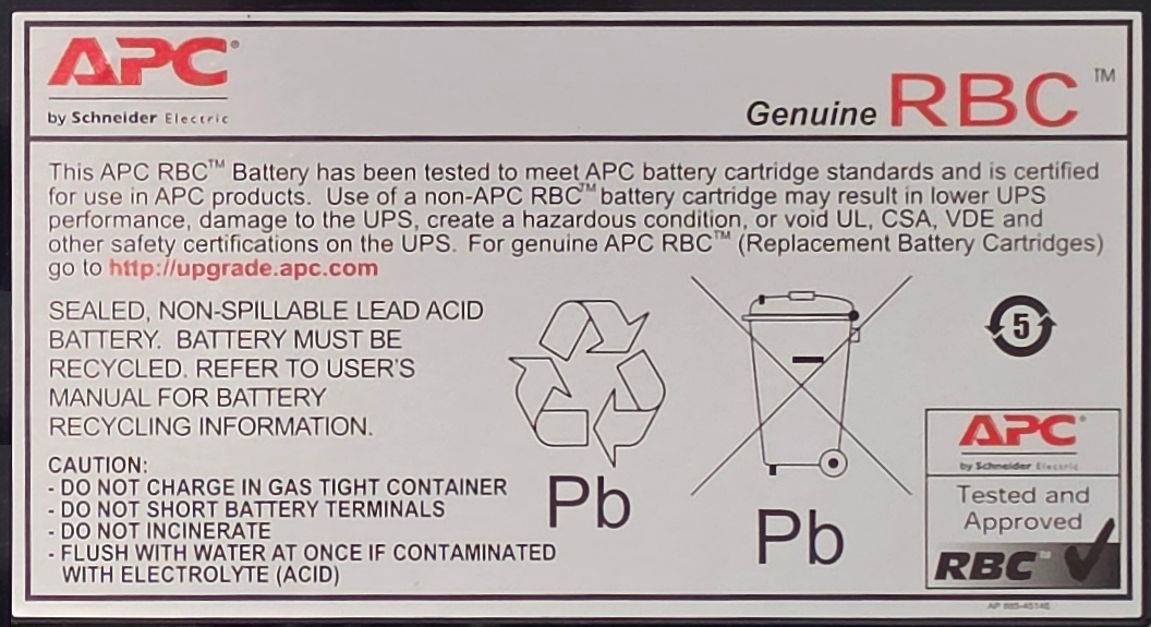 APC APCRBC132 Genuine Replacement UPS Battery Cartridge #132 Hot-Swap OEM VRLA
