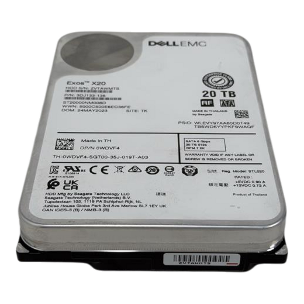 New Dell 20TB 7.2K SATA 6G 512e Hot Swap Enterprise Class 3.5" HDD WDVF4