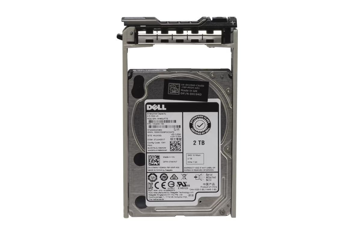 Dell 2TB 7.2k SAS 12G 512n Enterprise Class 2.5" SSD TMVN7 ST2000NX0463