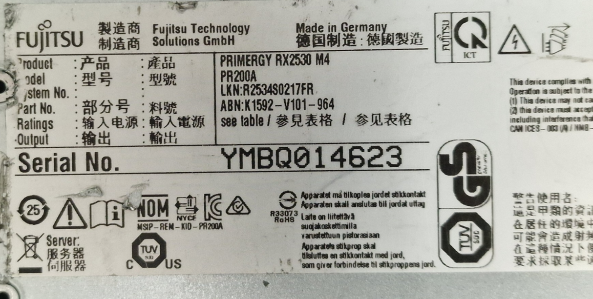 Fujitsu Primergy RX2530 M4 2x Scalable CPU 24-DIMM 4x 3.5" Bay CTO 1U Server
