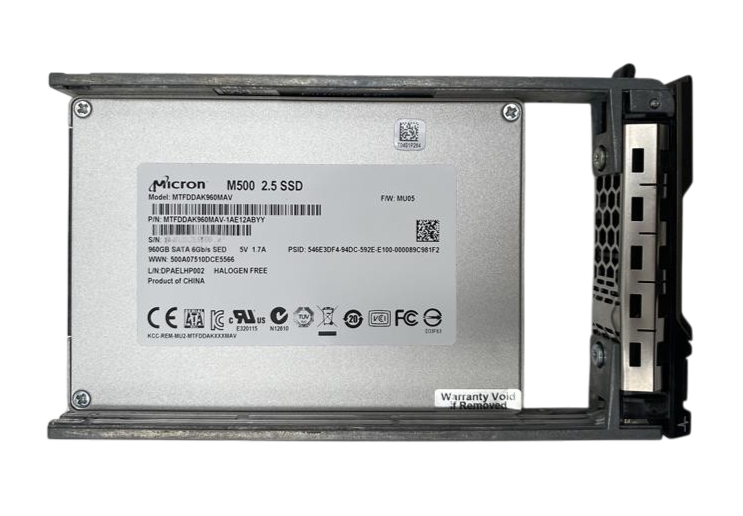 Micron M500 960GB 6G SATA MLC 2.5" SFF SSD Dell Caddy MTFDDAK960MAV-1AE12ABYY