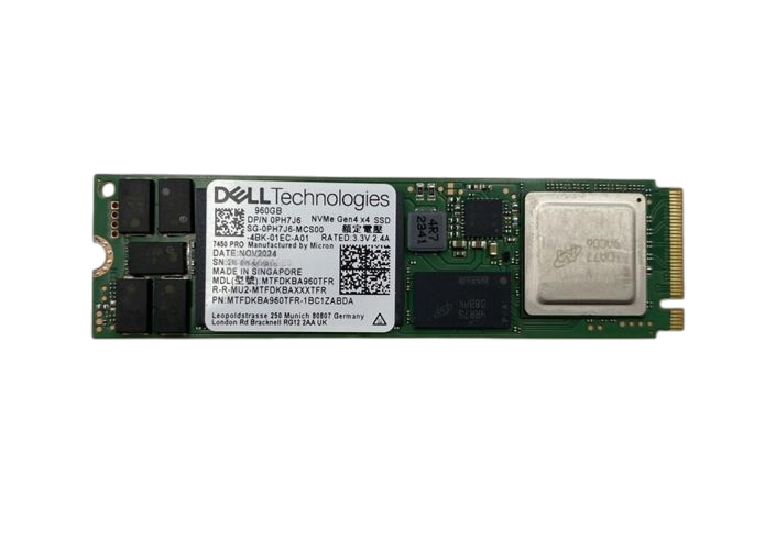 NEW Dell 960GB RI PCIe Gen4 x4 NVMe M.2 2280 SSD - PH7J6 0PH7J6