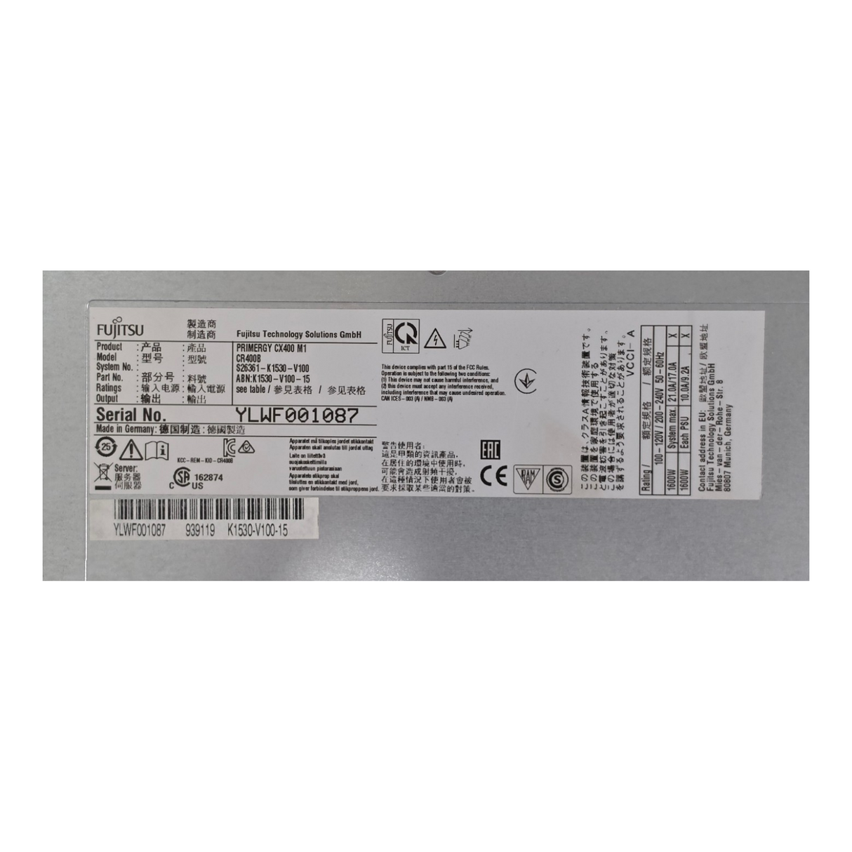 NEW Fujitsu PRIMERGY CX400 M1 24x 2.5" SAS 4x CX2550 M1 E5-2600 V4 2U Server CTO