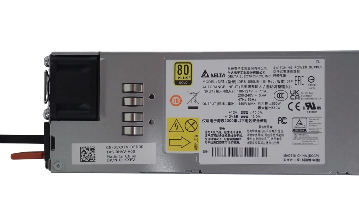 NEW Dell S4100 Series 550W Gold Reverse Airflow Power Supply PSU - 1KXFV 01KXFV