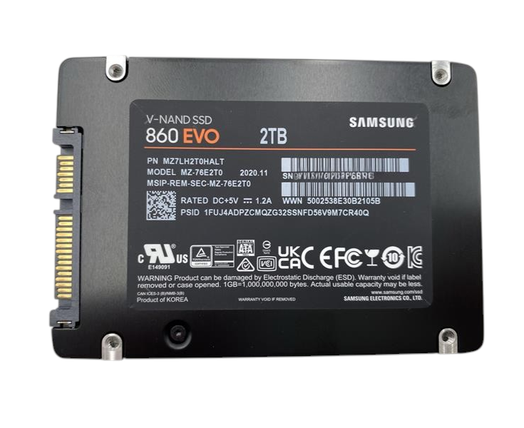 Samsung 860 EVO Series 2TB SATA 6G 2.5" SFF SATA SSD - MZ7LH2T0HALT MZ-76E2T0