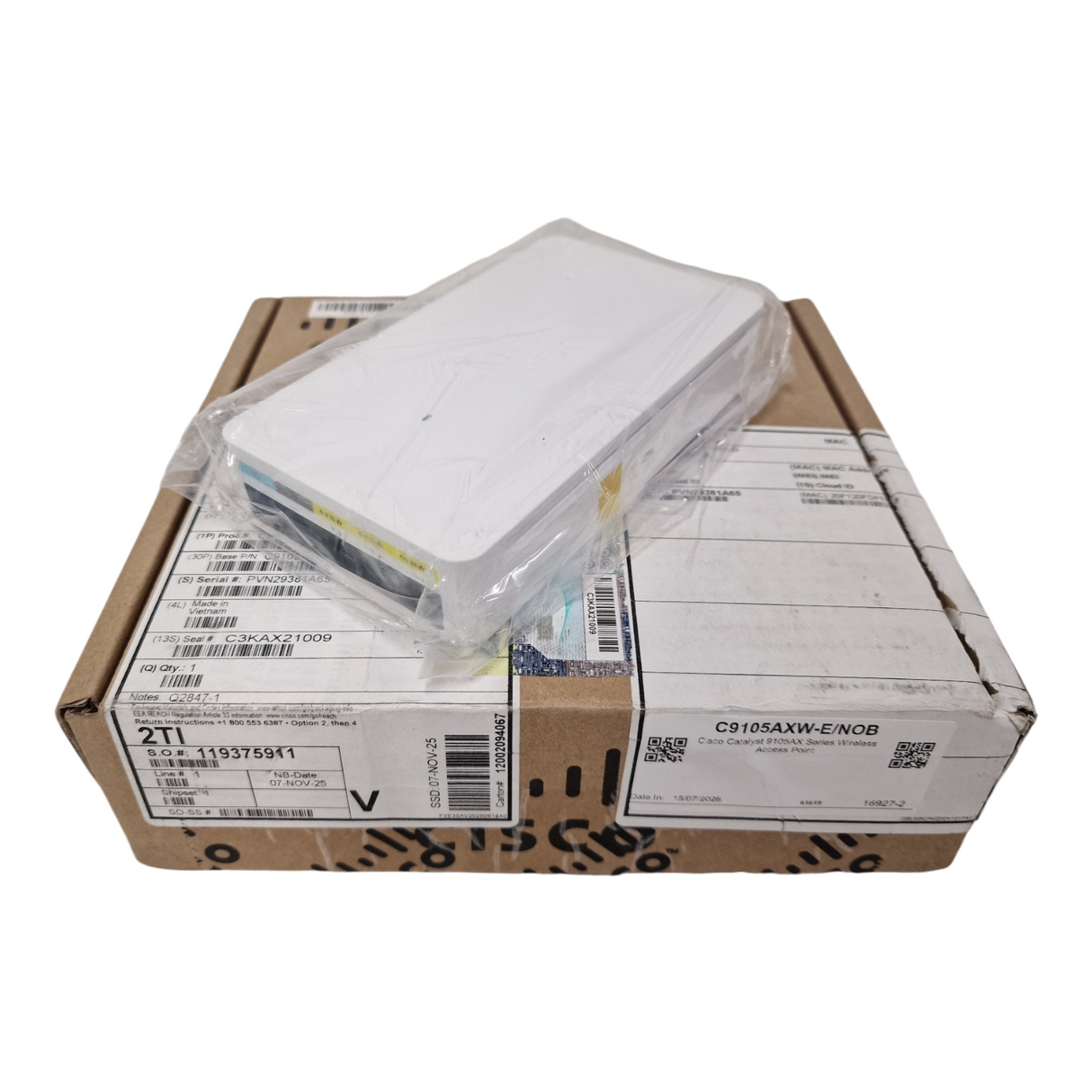 New Cisco C9105AXW-E 9105AX WiFi 6 PoE+ Wall Plate Wireless Access Point