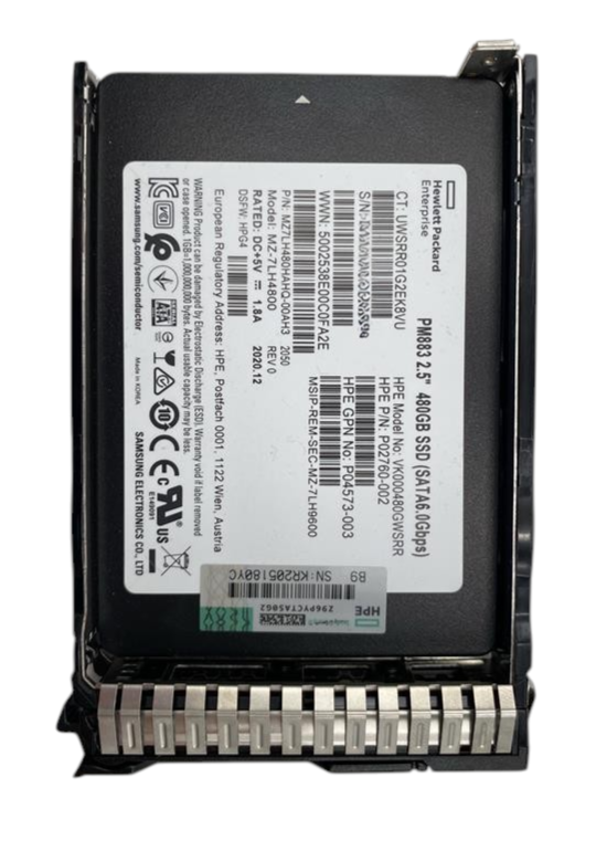 HPE 480GB 6G SATA TLC RI 2.5" SFF SSD with Caddy P04560-B21 P05320-001