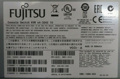 Fujitsu S4-3242 32-Port CAT5 USB Digital 1U KVM Console Switch S26361-K1393-V32
