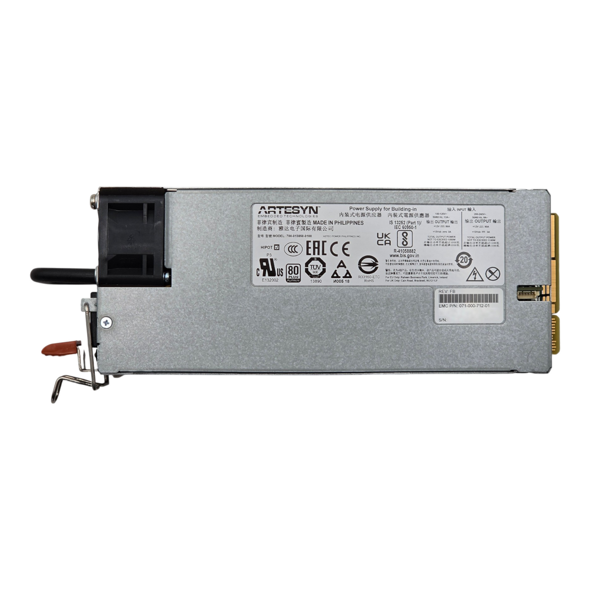 Dell EMC 071-000-712-01 Unity XT / Isilon 1100W Power Supply PSU 700-013850-0100