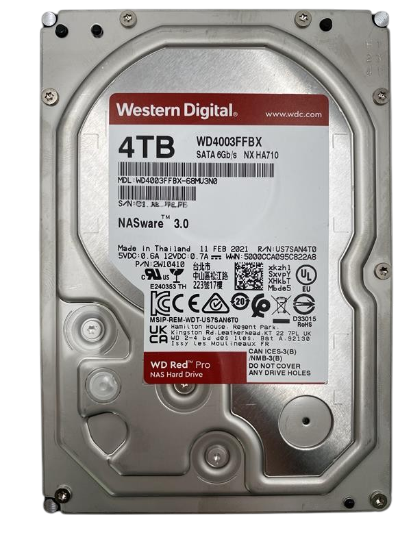 Western Digital WD Red 4TB 7.2K 6G SATA 3.5" LFF NAS HDD Hard Drive WD4003FFBX