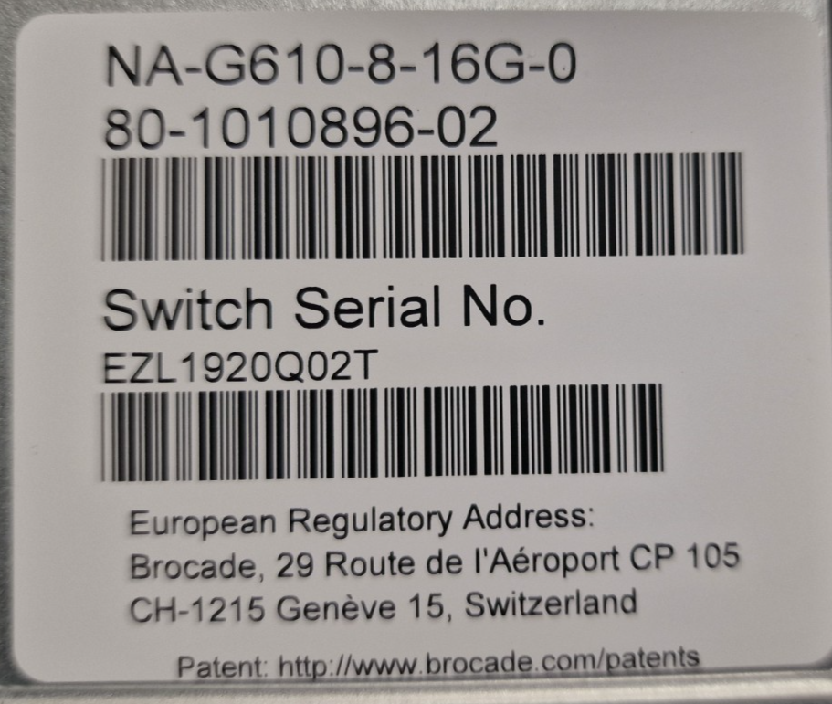 Brocade G610 24x 32Gb SFP+ Port 8-Active Fibre Channel Switch NA-G610-8-16G-0