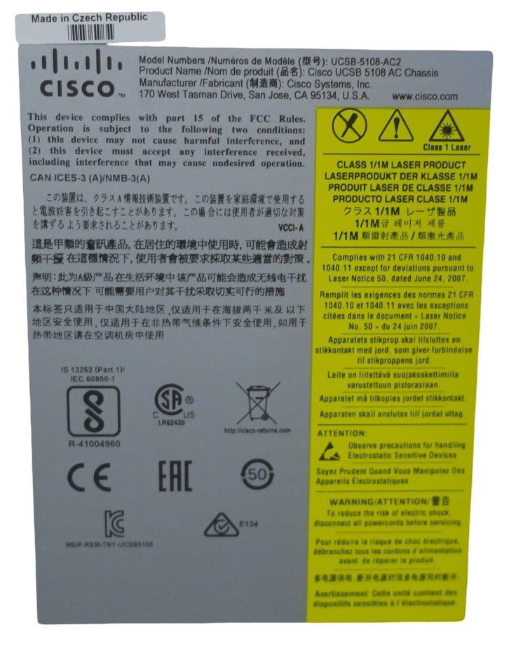 NEW Cisco UCS 5108 8-Slot Blade Server Chassis UCSB-5108-AC2 2x UCS 2204XP 4xPSU