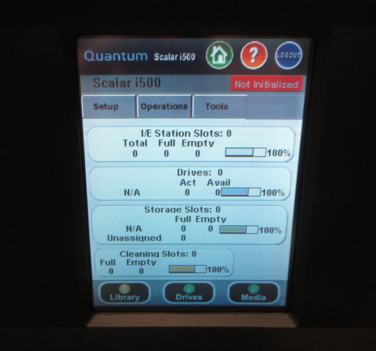 Quantum Scalar i500 Tape Library Control Unit 2x LTO5 Tape Drive+ Expansion Unit