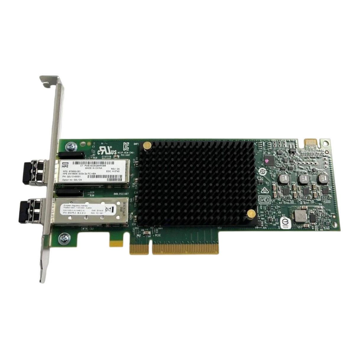 HPE StoreFabric SN1600E Dual Port 32Gb FC Host Bus Adapter HBA Q0L12A +2x SFP