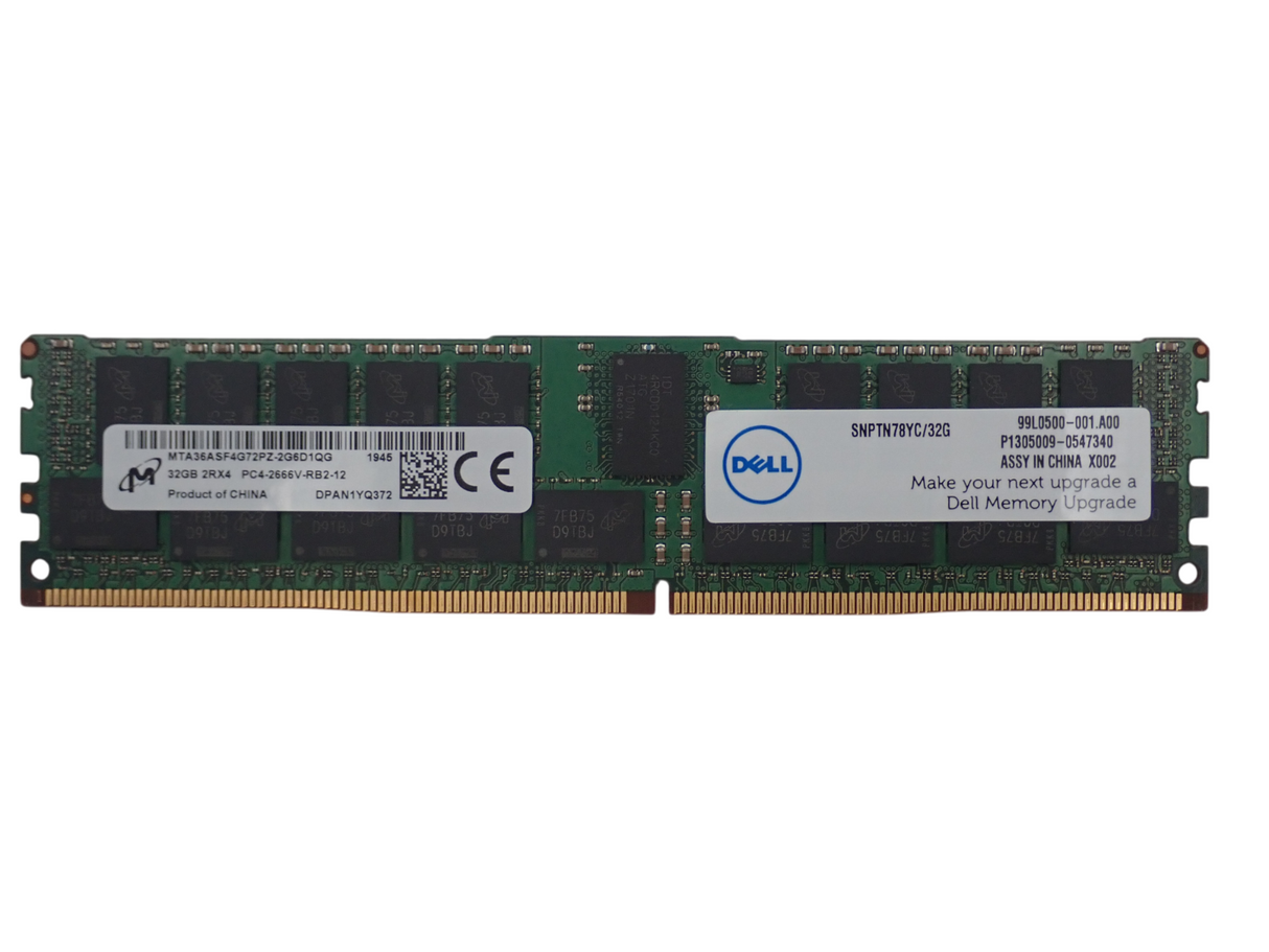 NEW Dell 32GB 2Rx4 PC4-2666V DDR4-21300 ECC REG CL19 Memory RAM SNPTN78YC/32G