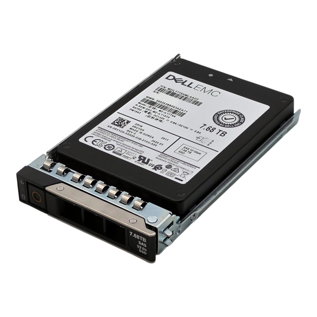 Dell RVYD5 7.68TB 12G SAS RI Read Intensive 2.5" SFF Enterprise SSD MZ-ILT7T6A