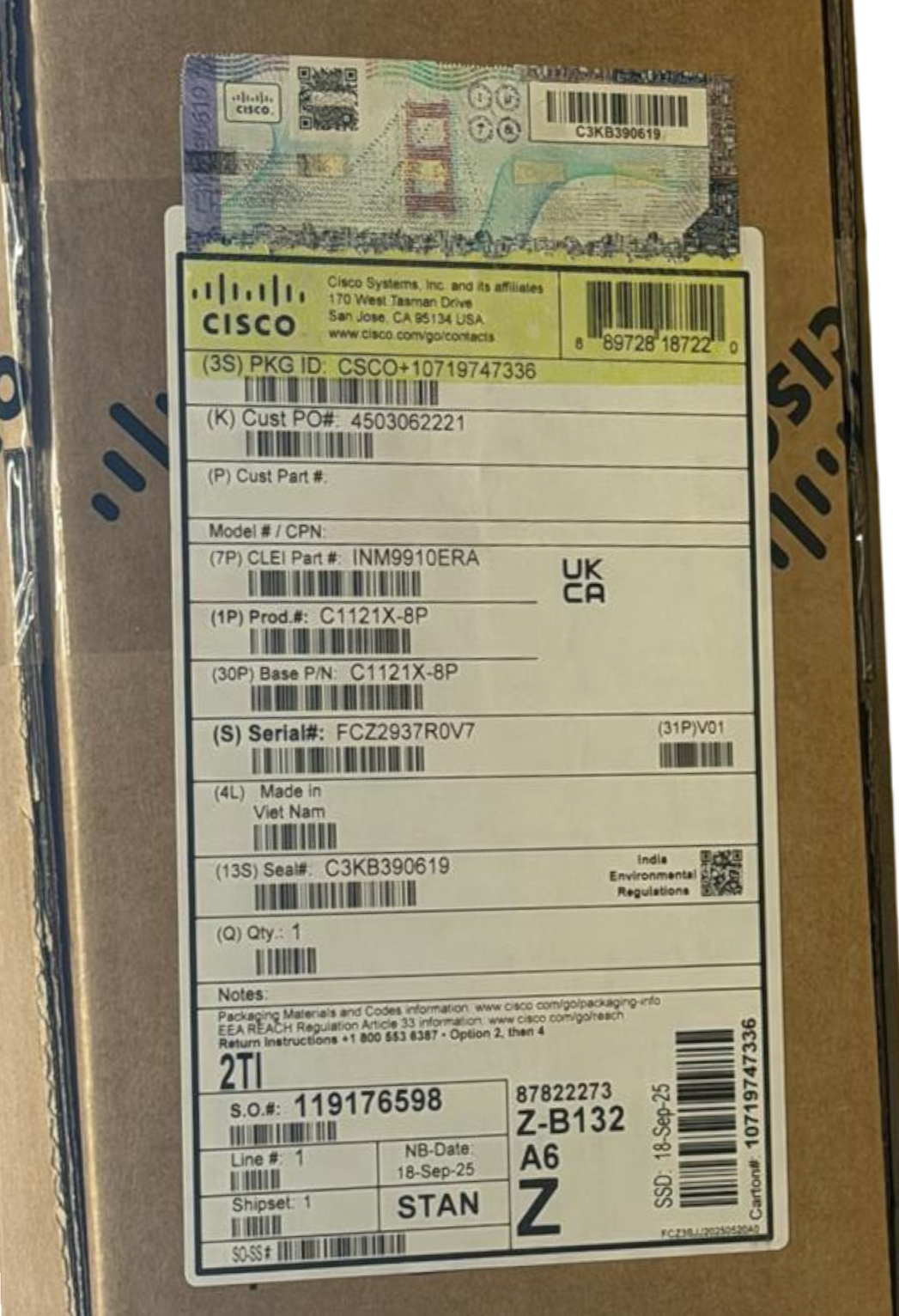 New Cisco C1121X-8P ISR 1100 Series 8x 1G LAN RJ45 2x WAN PoE Router Switch
