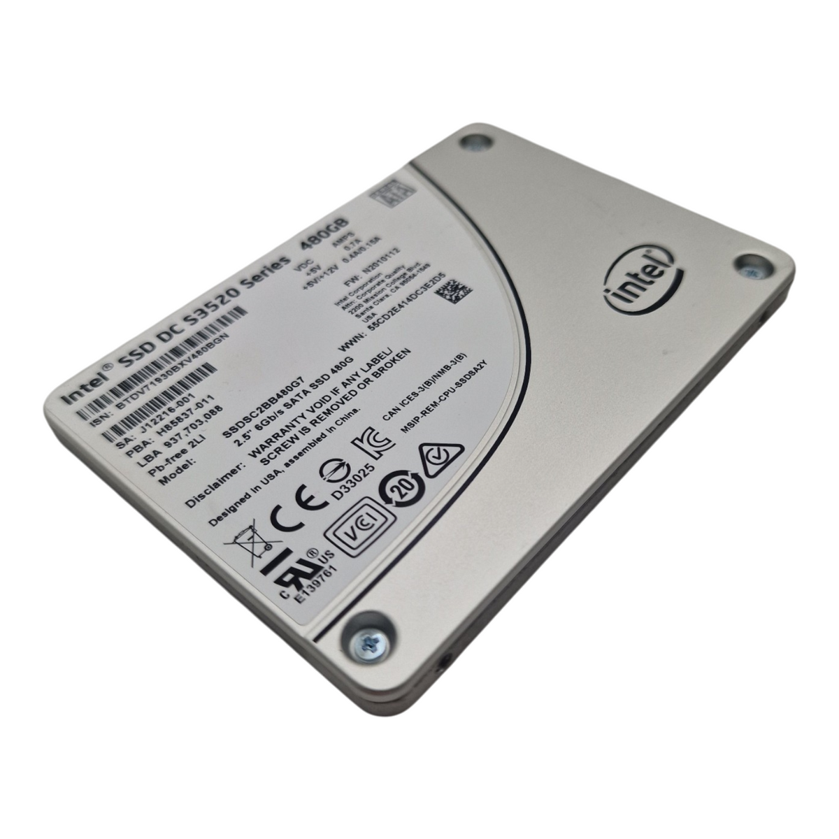 Intel S3520 480GB 6G SATA MLC Mixed Use 2.5" SFF SSD SSDSC2BB480G7
