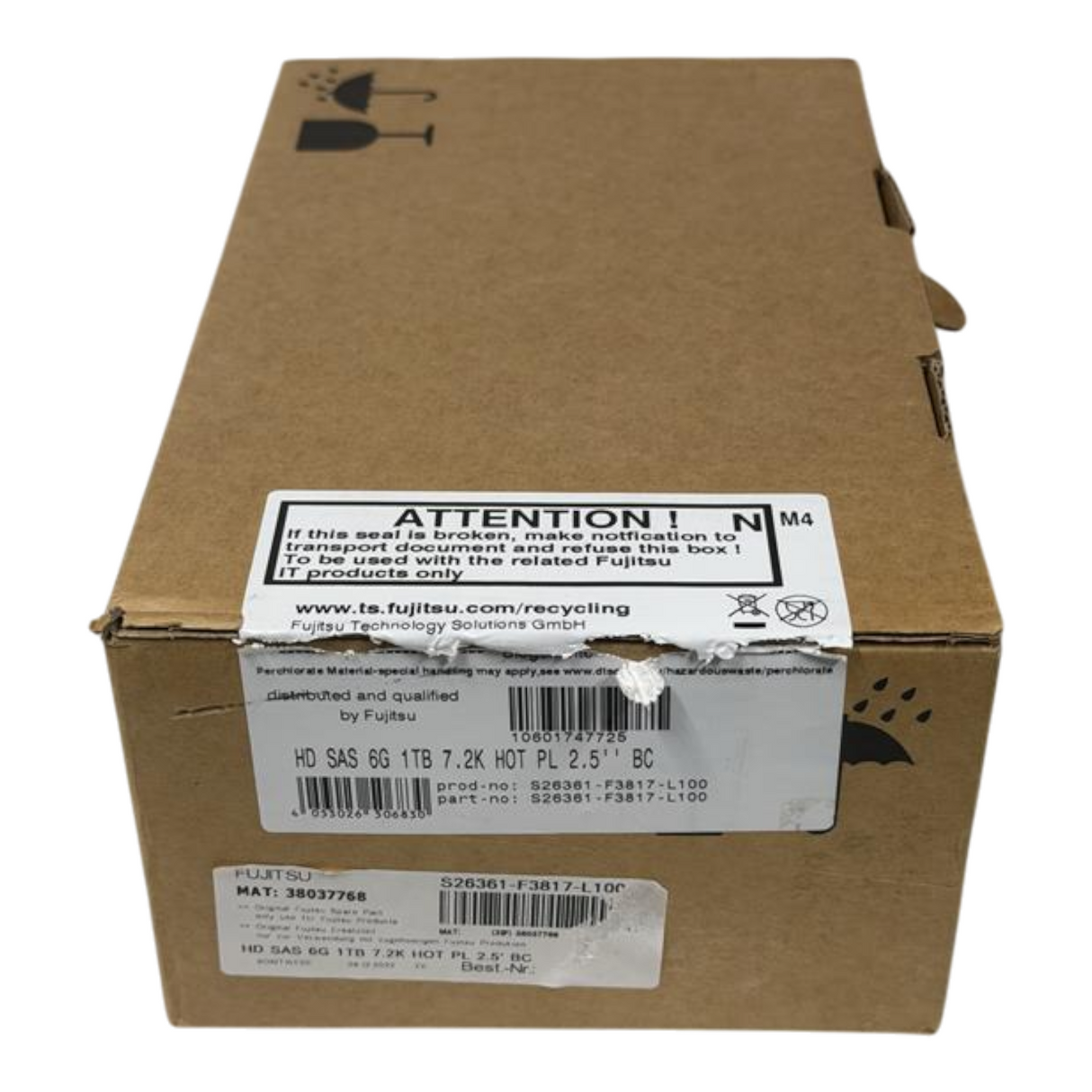 NEW Fujitsu 1TB SAS 6G 7.2k 2.5" Hot-Plug Hard Drive HDD S26361-F3817-L100