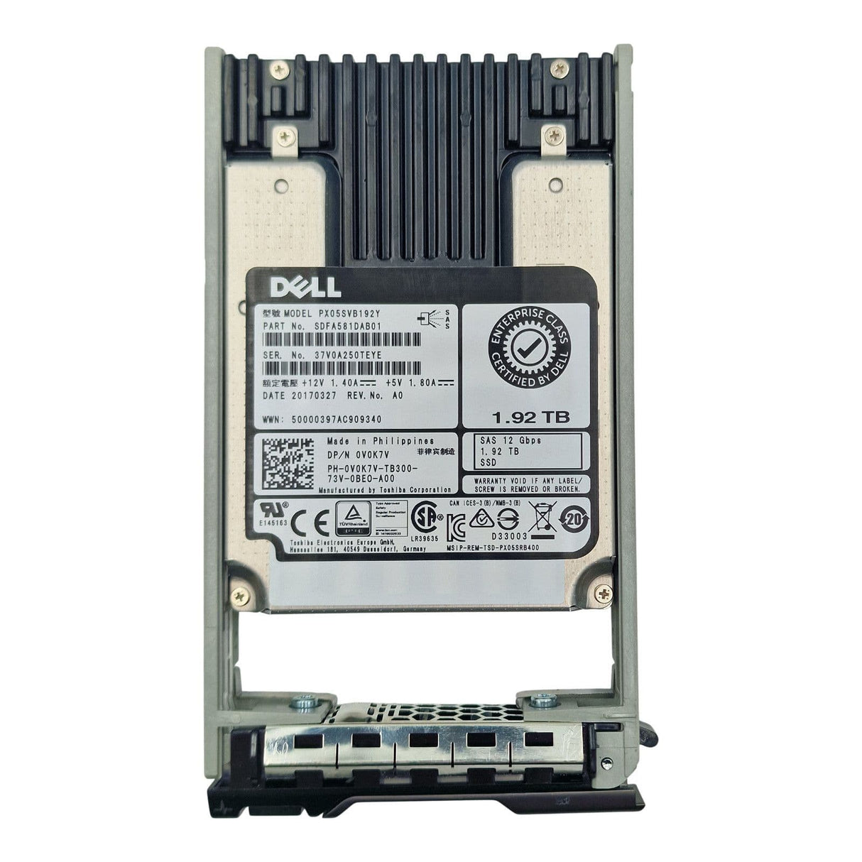 Dell 1.92TB SAS 12G Mixed Use Enterprise Class 2.5" SFF SSD V0K7V PX05SVB192Y